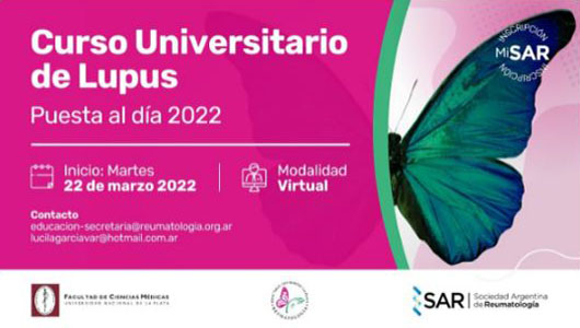 Flyer del Curso Universitario de Lupus | 2022