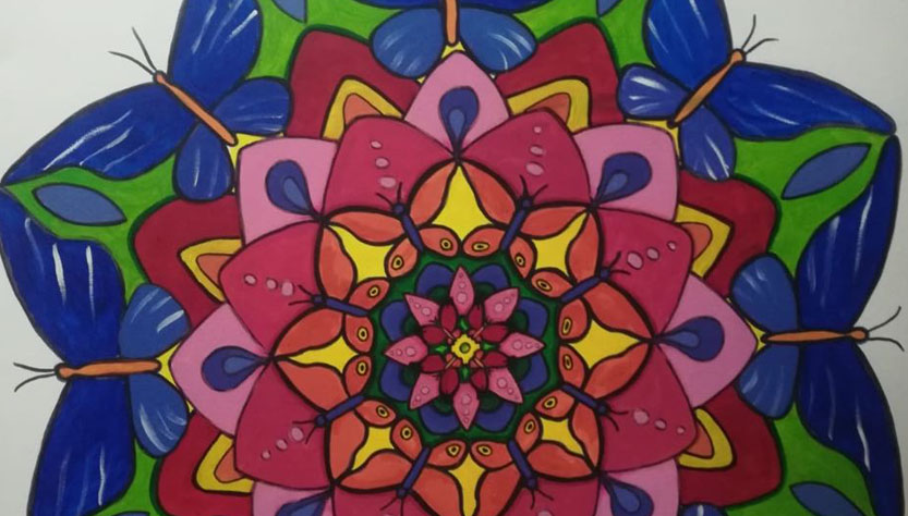 Hermoso y colorido mandala creado por nuestros pacientes